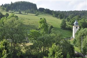 Celkový pohľad od cesty na pasené a príležitostne aj kosené plochy TML nad cintorínom