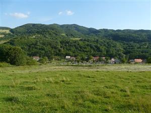 Pohľad na časť pokosenej lúky na lokalite Horné Hámre