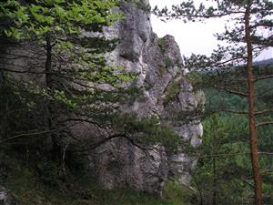 pohlad na skalnu stenu