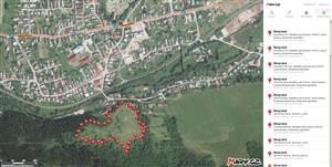 Mapa s vyznačenou nahradnou lokalitou TML