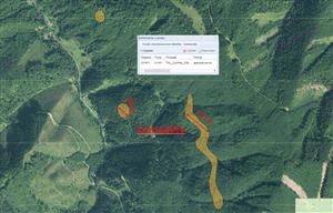 Mapka TML_CyclFatr_009 s vyznačením transektov