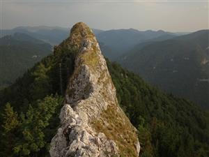 celkový pohľad na lokalitu, porasty 6110 sú až na vrchole skaly