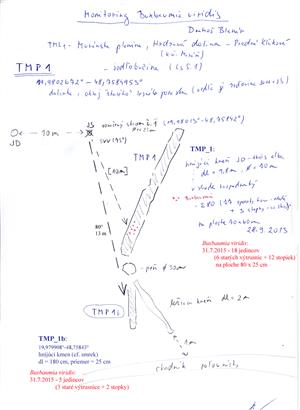 náčrt - zakreslenie pozície TMP_1 a TMP_1b