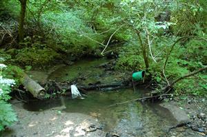 Hrlica, Hrbský potok dolná časť TML, aj pri malom úhrne zrážok nie je výrazný pokles pietoku.