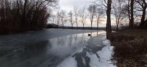 Pohľad na jv rybníček, TML Veľký les, foto: 26.1.2022, J.Lengyel.