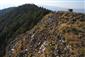Pohľad na plôšku s výskytom biotopu na vrchole Kozej skaly.