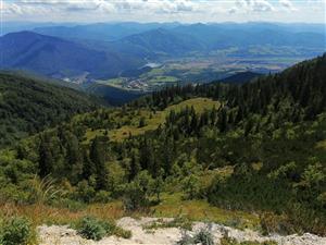 Celkový pohľad na lokalitu z turistického chodníka